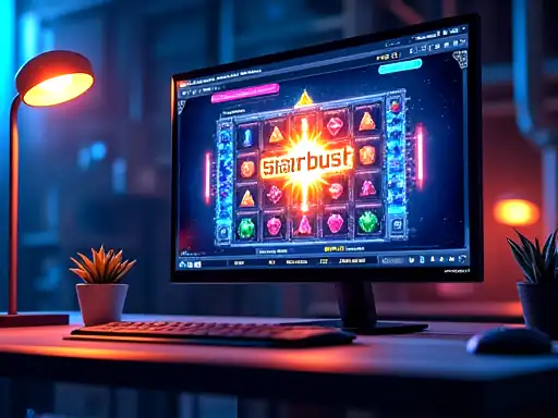 Starburst pokie artwork at Malina Casino